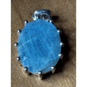 Beautiful Aquamarine .925 Sterling Silver Pendant